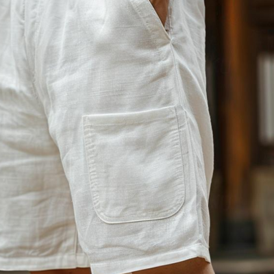 Zane | Men'S Casual Cotton And Linen Multi-Pocket Beach Shorts