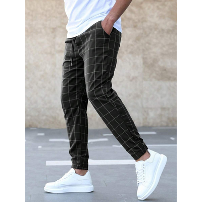 Enzo® | Men'S Grid Pattern Jogging Pants