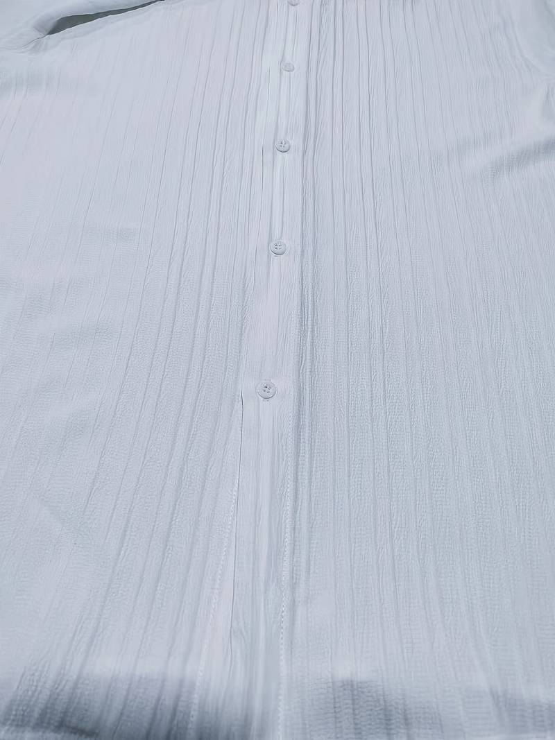 Lafayette® | Ribbed Short-Sleeved Blouse With Button Placket