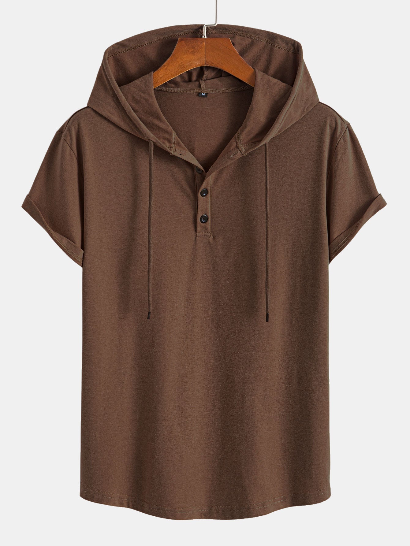 Celestino® | Short Sleeve Henley Hooded T-Shirt