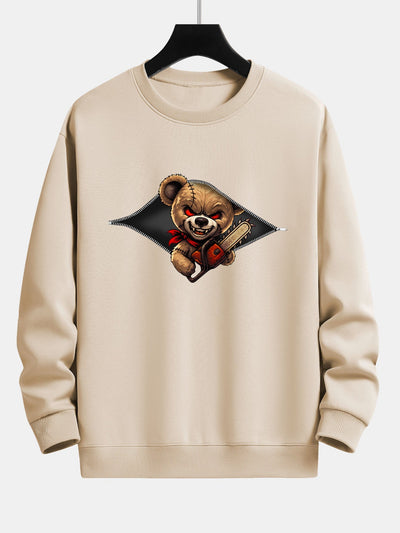 Jael® | Halloween Zipper Evil Bear Print Relax Fit Sweatshirt