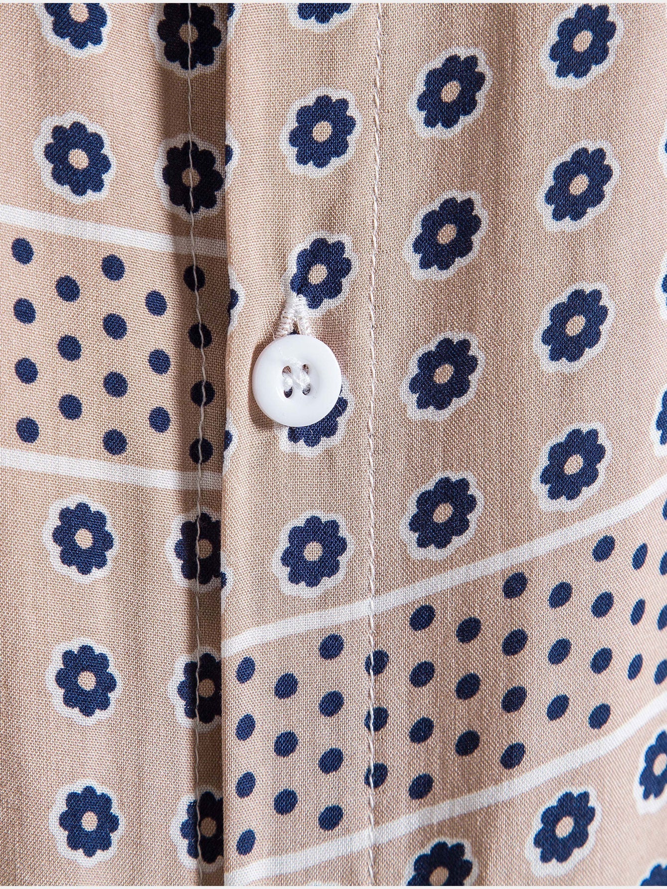 Andries® | Polka Dot Flower Print Button Up Shirt