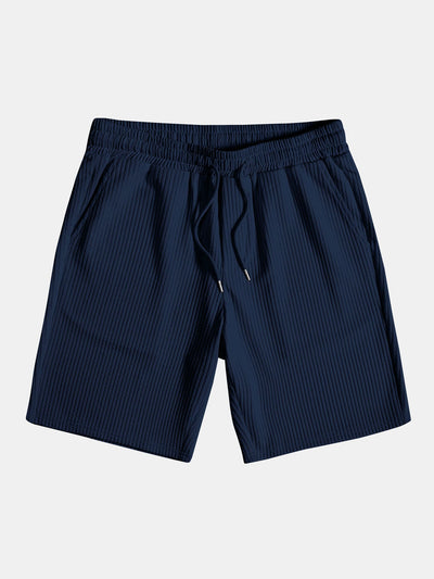 Tate® | Muscle Fit Ribbed Button Up Shirt & Shorts