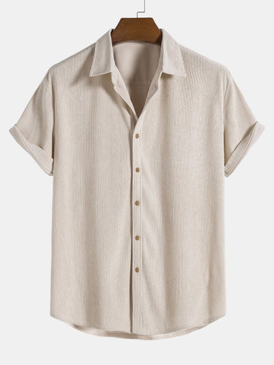 Kenneth® | Corduroy Button Up Short Sleeved Shirt