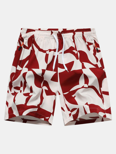 Sergio® | Color Block Print Zipper Pocket Shorts