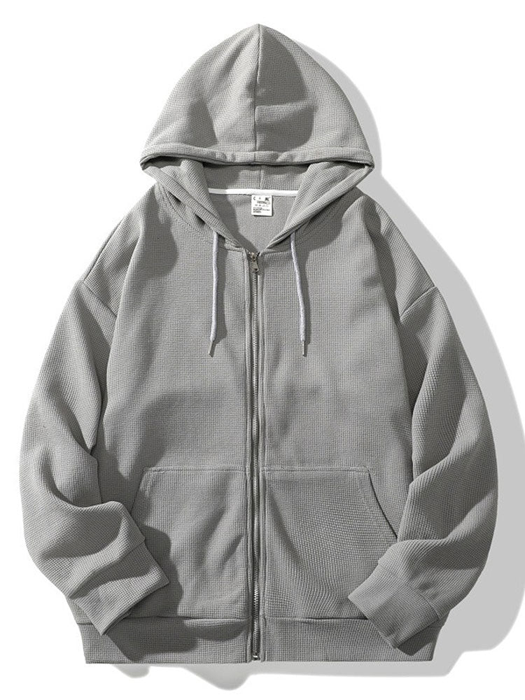 Kalel | Relaxed Waffle Zip Hoodie