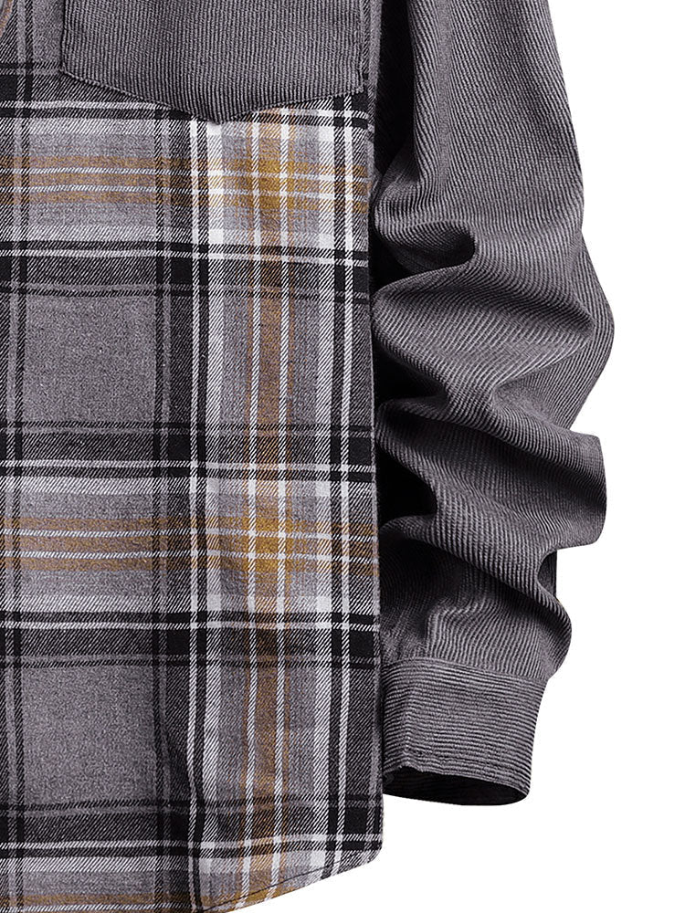 Allyn® | Corduroy Check Patchwork Shirt