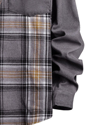 Allyn® | Corduroy Check Patchwork Shirt