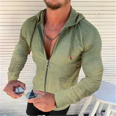 Kade® | Casual Long-Sleeved Men'S Shirt With Hood And Zip