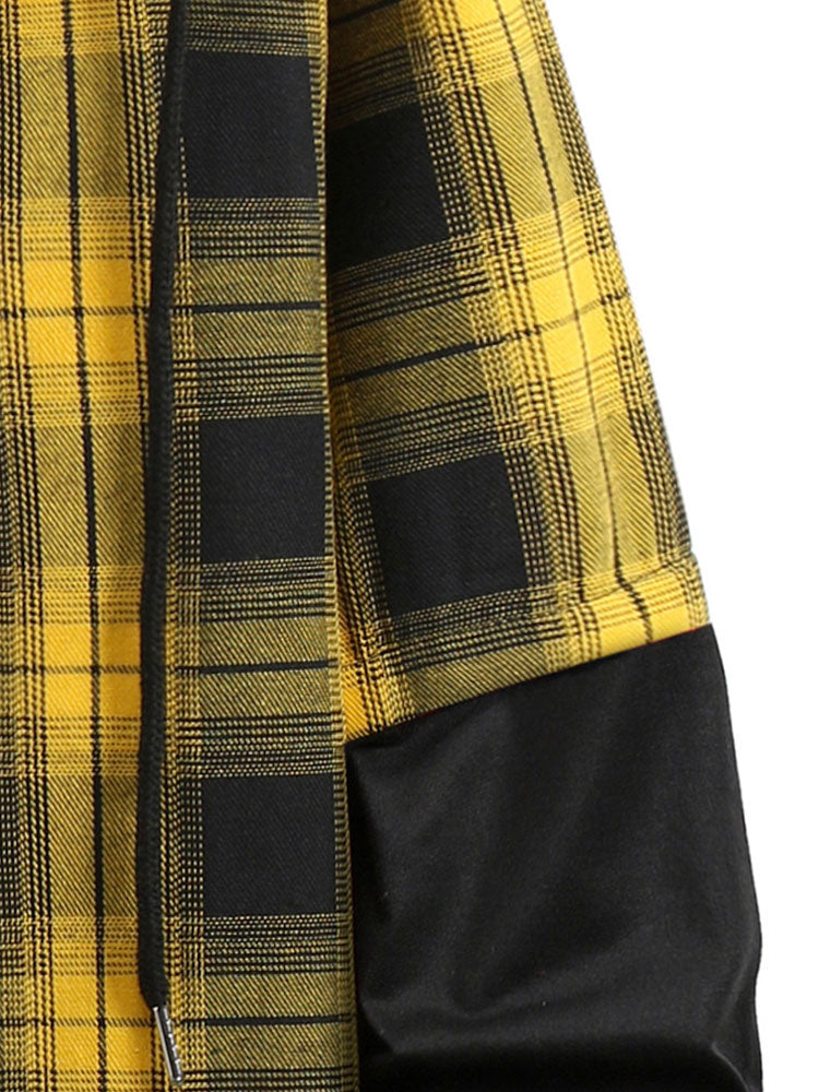 Armani® | Plaid Button Front Hooded Shirt