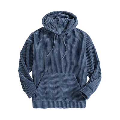 Dionel | Men's structured corduroy hoodie with kangaroo pocket