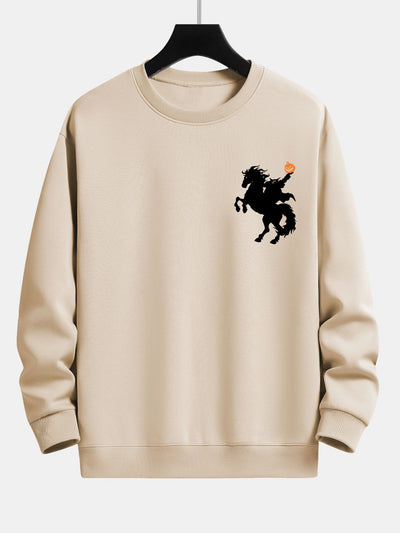 Cayetano® | Pumpkin Headless Horseman Print Relax Fit Sweatshirt