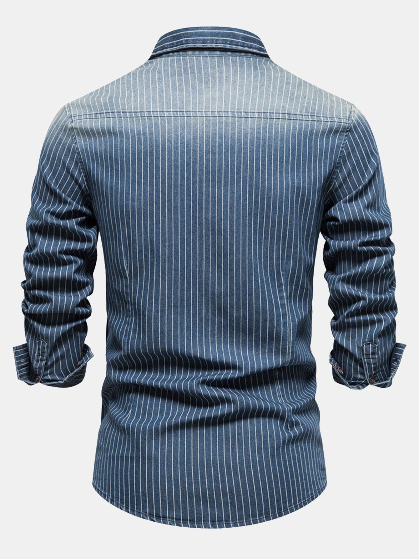 Desiderio® | Stripe Washed Denim Shirt With Pockets