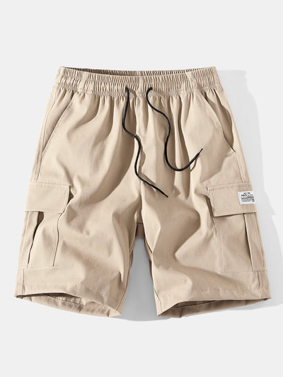Adolfito® | 3 Pieces Solid Color Cargo Drawstring Shorts