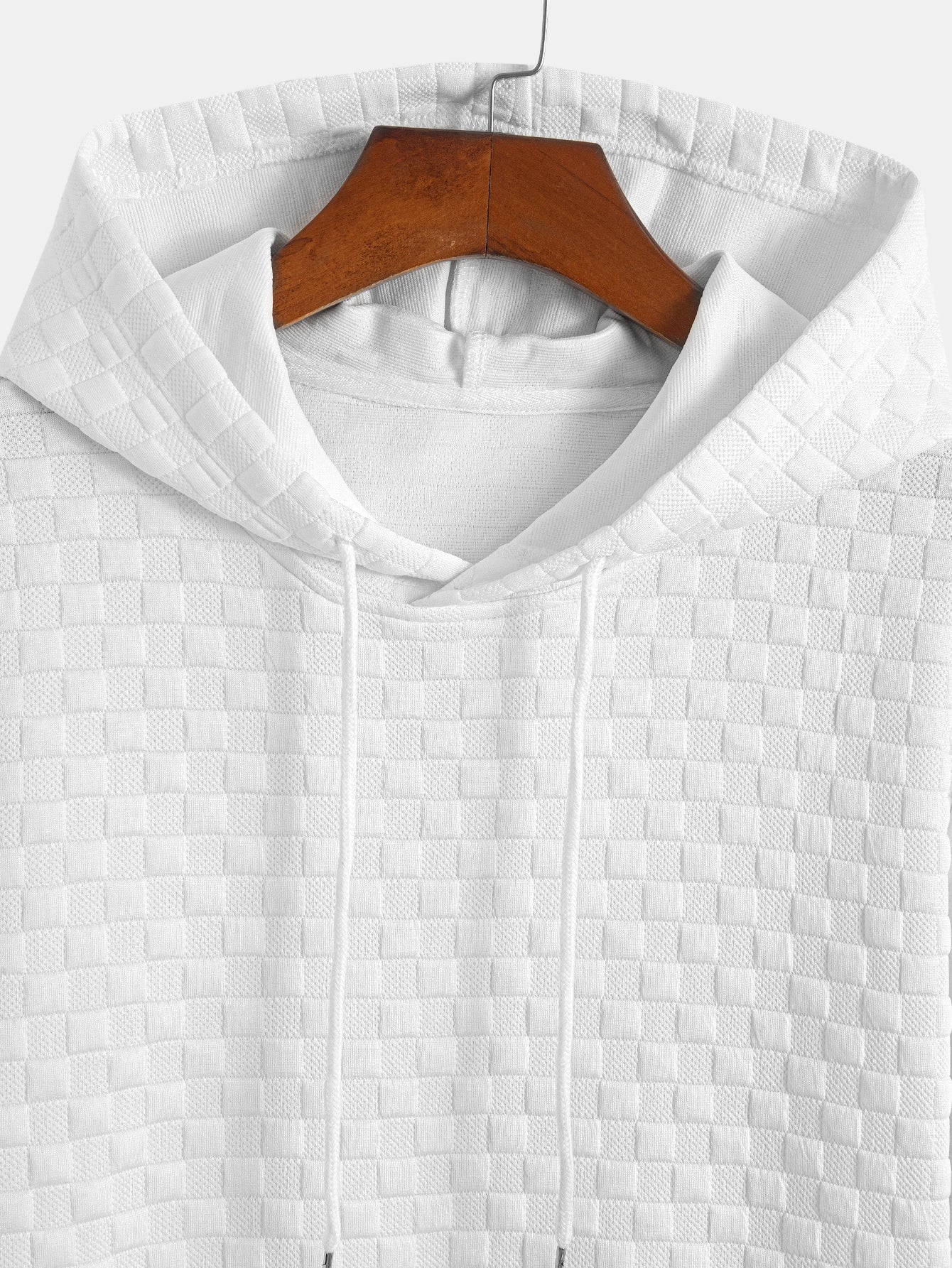 Carl® | Checkerboard Jacquard Arc Hem Hooded T-Shirt & Checkerboard Jacquard Shorts