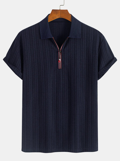 Ceferino® | Textured Zipper Polo