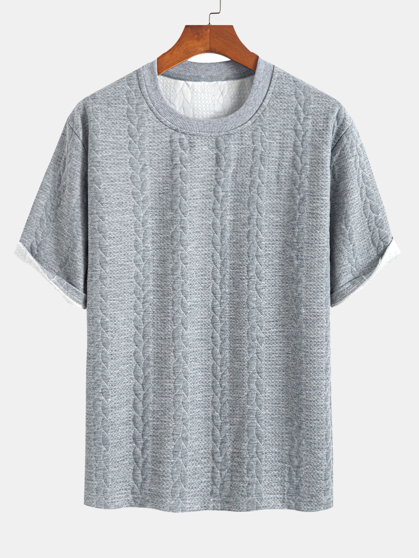 Heraclio® | Relax Fit Mid-Length Sleeve Twist Jacquard T-Shirt & Shorts