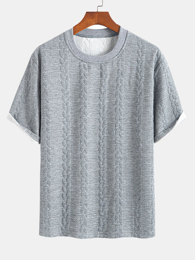 Heraclio® | Relax Fit Mid-Length Sleeve Twist Jacquard T-Shirt & Shorts