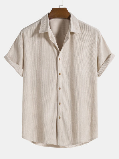 Bernardo® | Corduroy Button Up Short Sleeved Shirt & Straight Leg Corduroy Pants