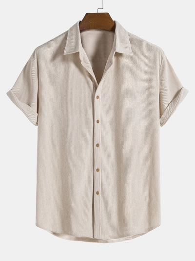 Bernardo® | Corduroy Button Up Short Sleeved Shirt & Straight Leg Corduroy Pants