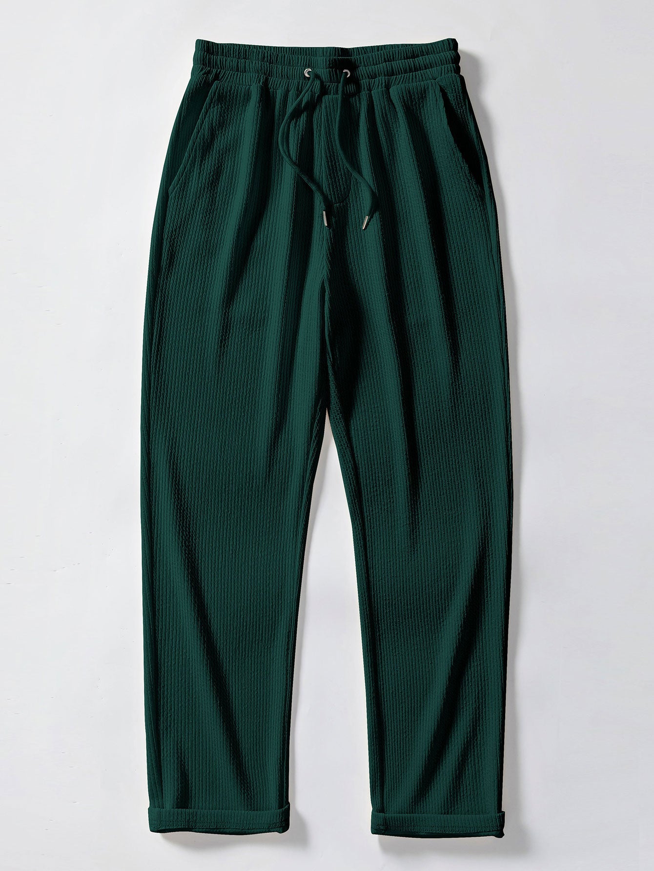 Truman® | Two Tone Muscle Fit Ribbed Stand Collar Shirt & Straight Leg Ribbed Pants