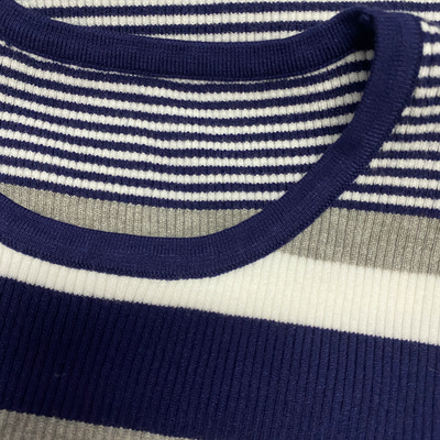 Men's Spring and Smmer Casal Horizontal Stripenit Short Sleeve T-ShirtK