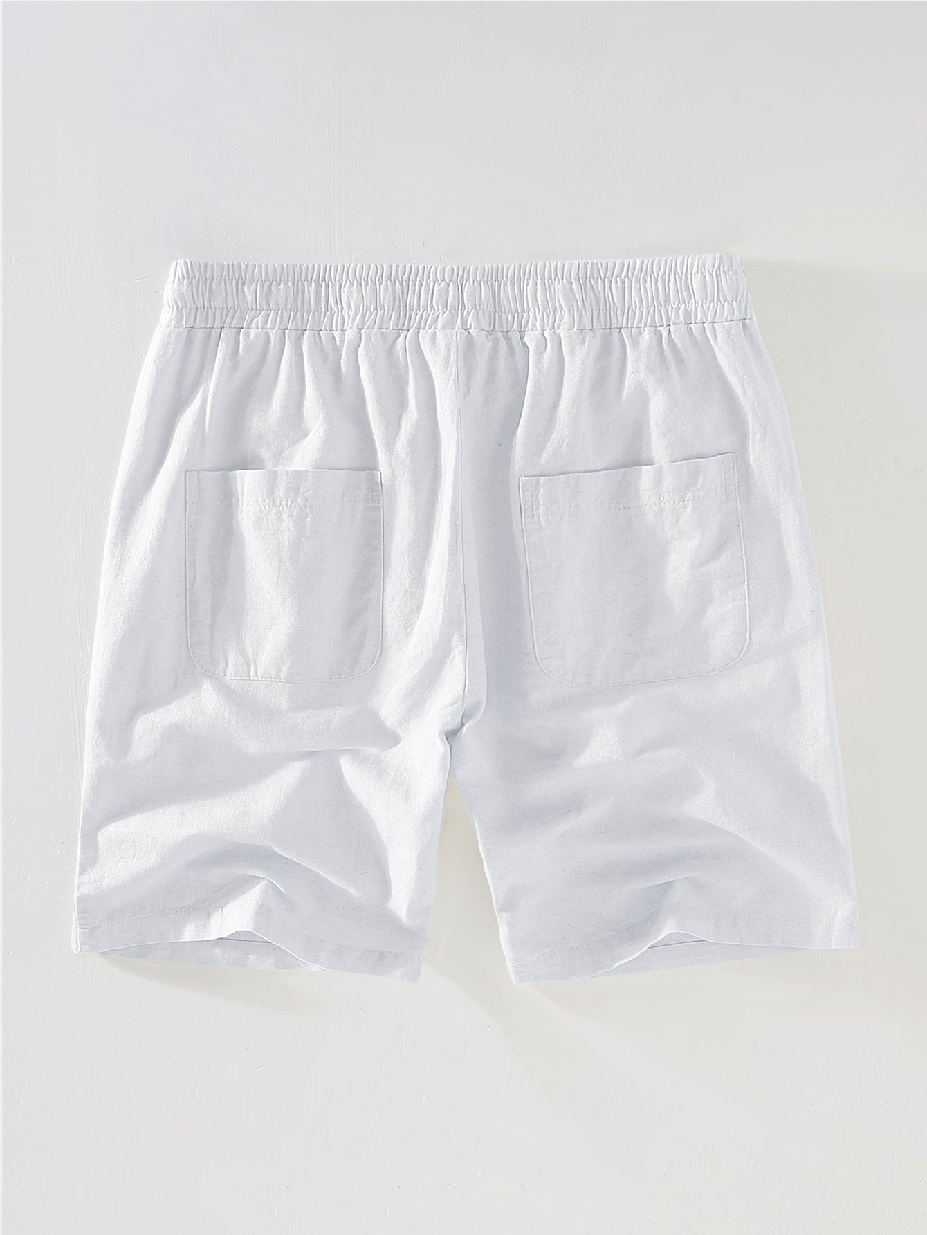 Agathangelos® | Short Sleeve Stand Collar Shirt & Linen Drawstring Shorts