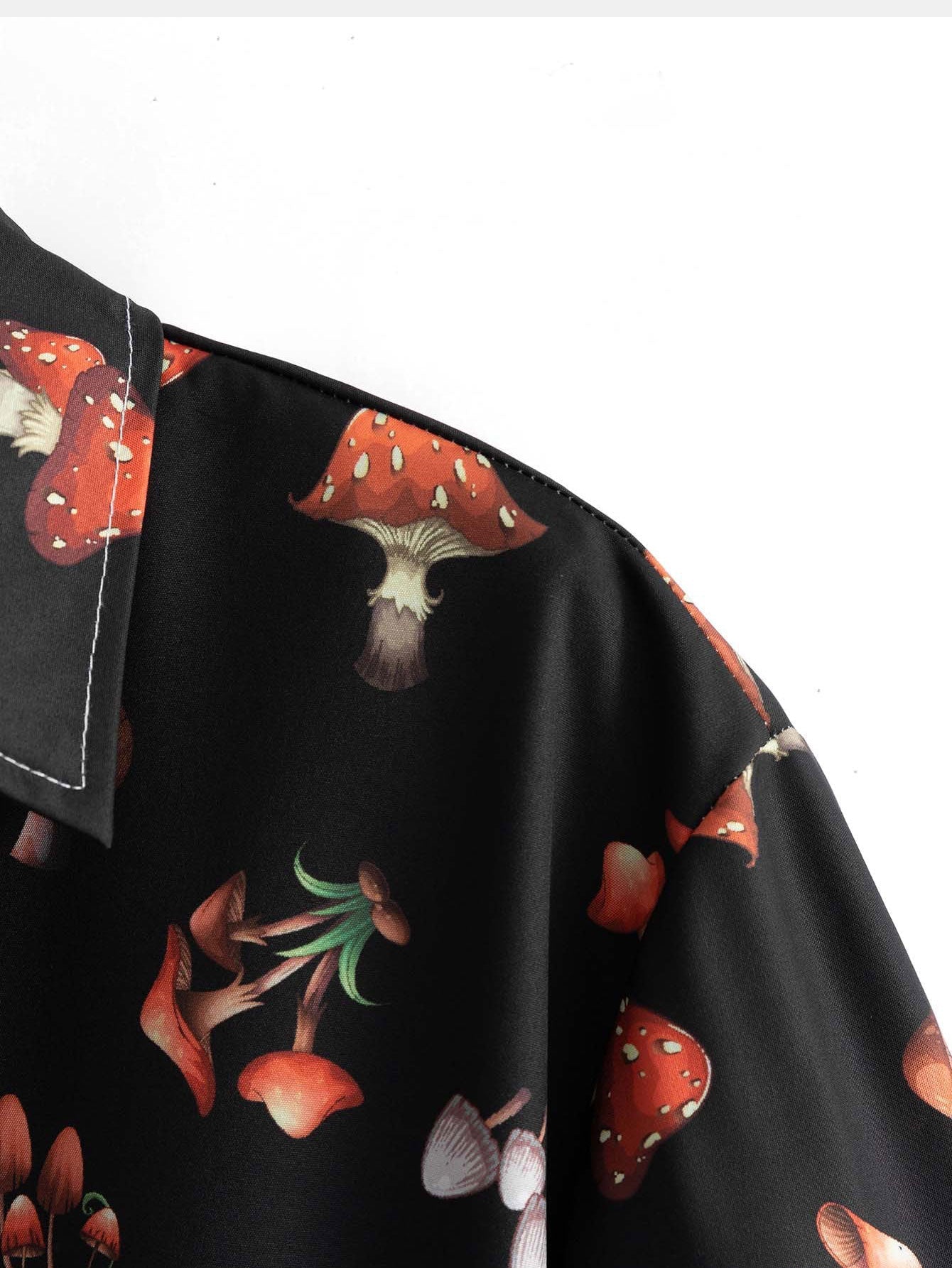 Artemis® | Mushroom Print Button Up Shirt