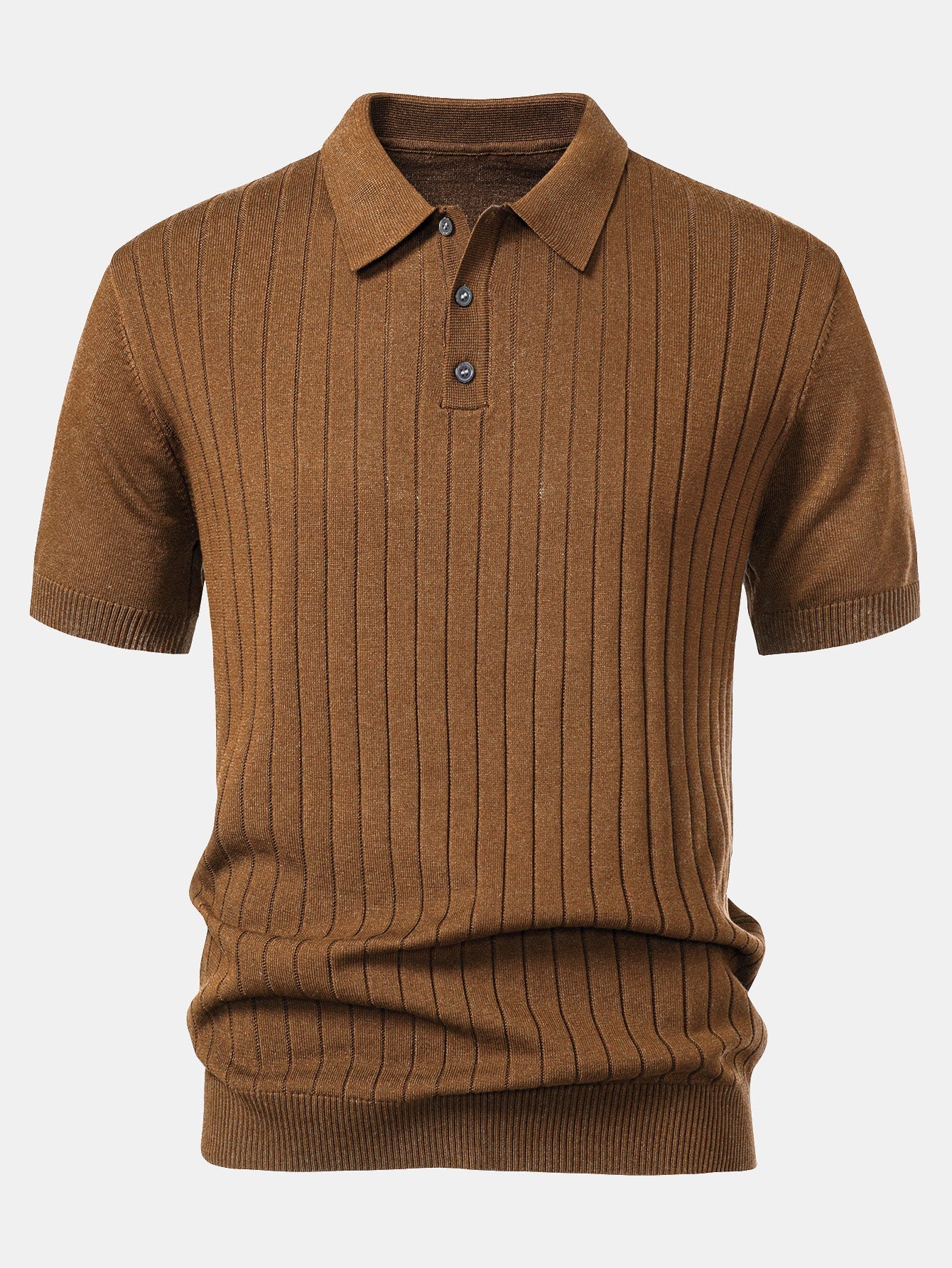 Landon | Stripe Knit Polo Shirt