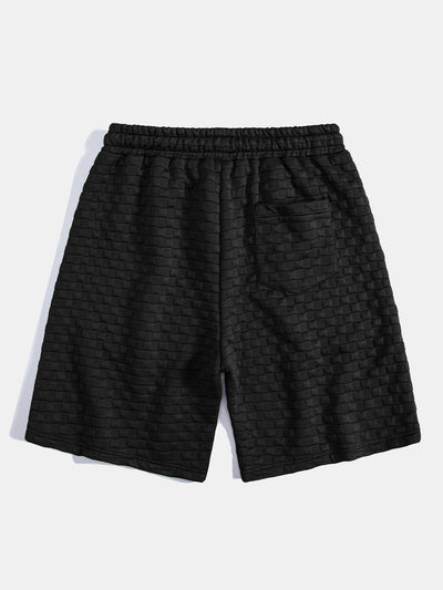 Enéas® | Checkerboard Jacquard Arc Hem Hooded T-Shirt & Checkerboard Jacquard Shorts