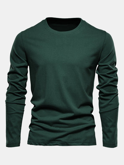 Macario® | Basic Long Sleeve Cotton T-Shirt