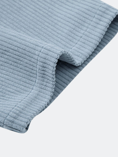 Arandes® | Short Sleeve Corduroy Patchwork Shirt