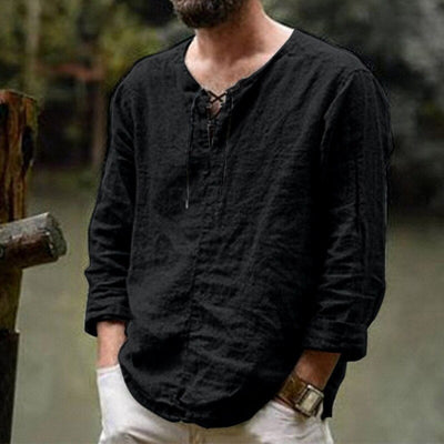 Jerry® | High Quality Collarless Linen Shirt