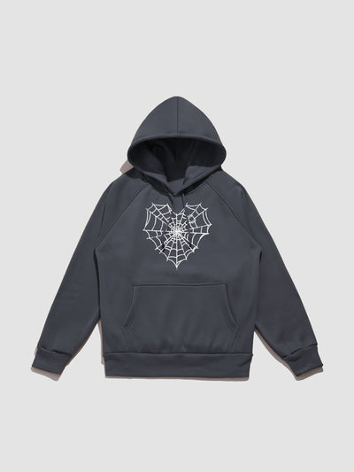 Kaelen | Spider Web Gothic Print Hoodie