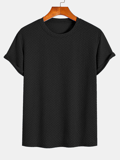 Julián® | Checkerboard Textured Knitted T-shirt