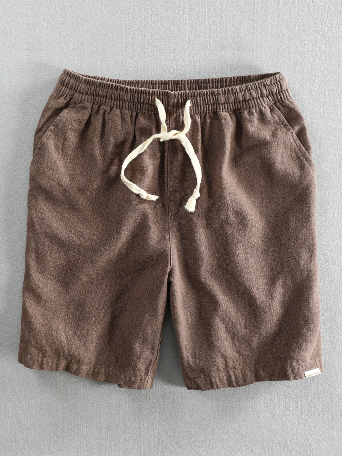 Ahab® | Linen And Rayon Blend Stand Collar Shirt & Linen Cotton Blend Drawstring Shorts