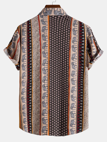 Yosef® | Elephant Geometric Print Shirt