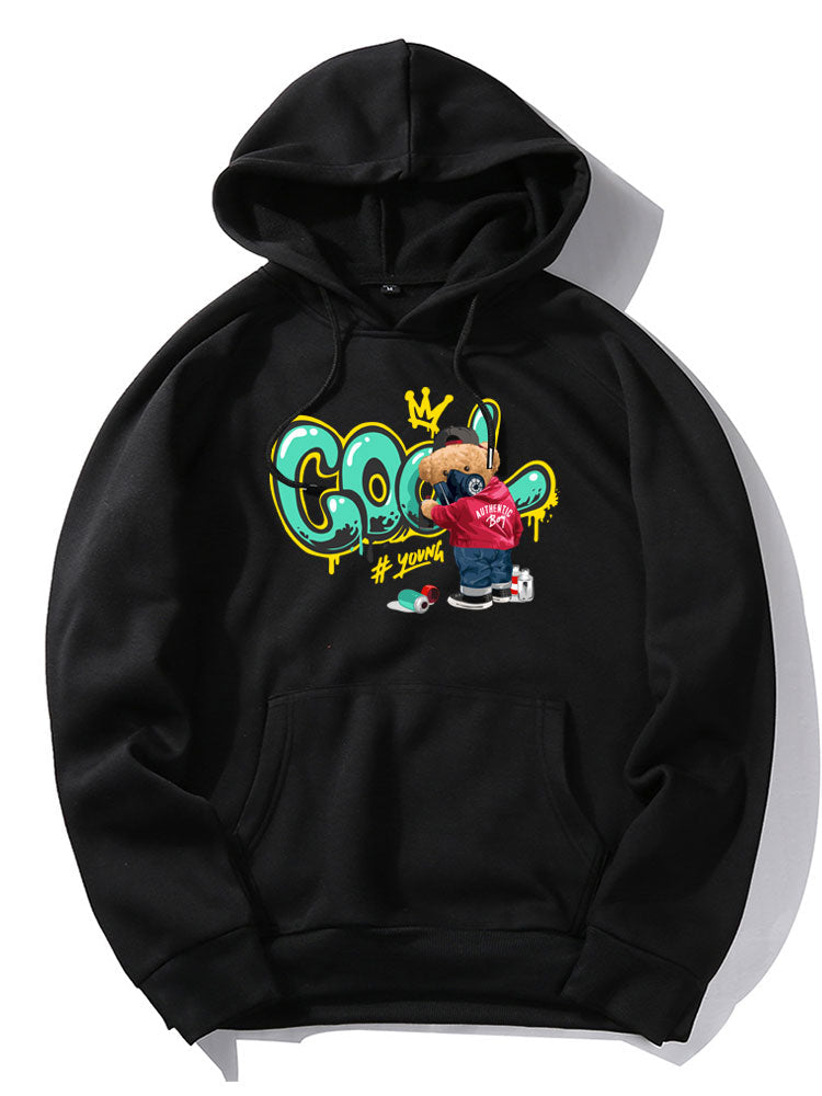 Frank | Graffiti Bear Print Hoodie