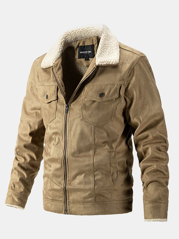 Zephyr | Regular Fit Teddy Lined Faux Suede Jacket