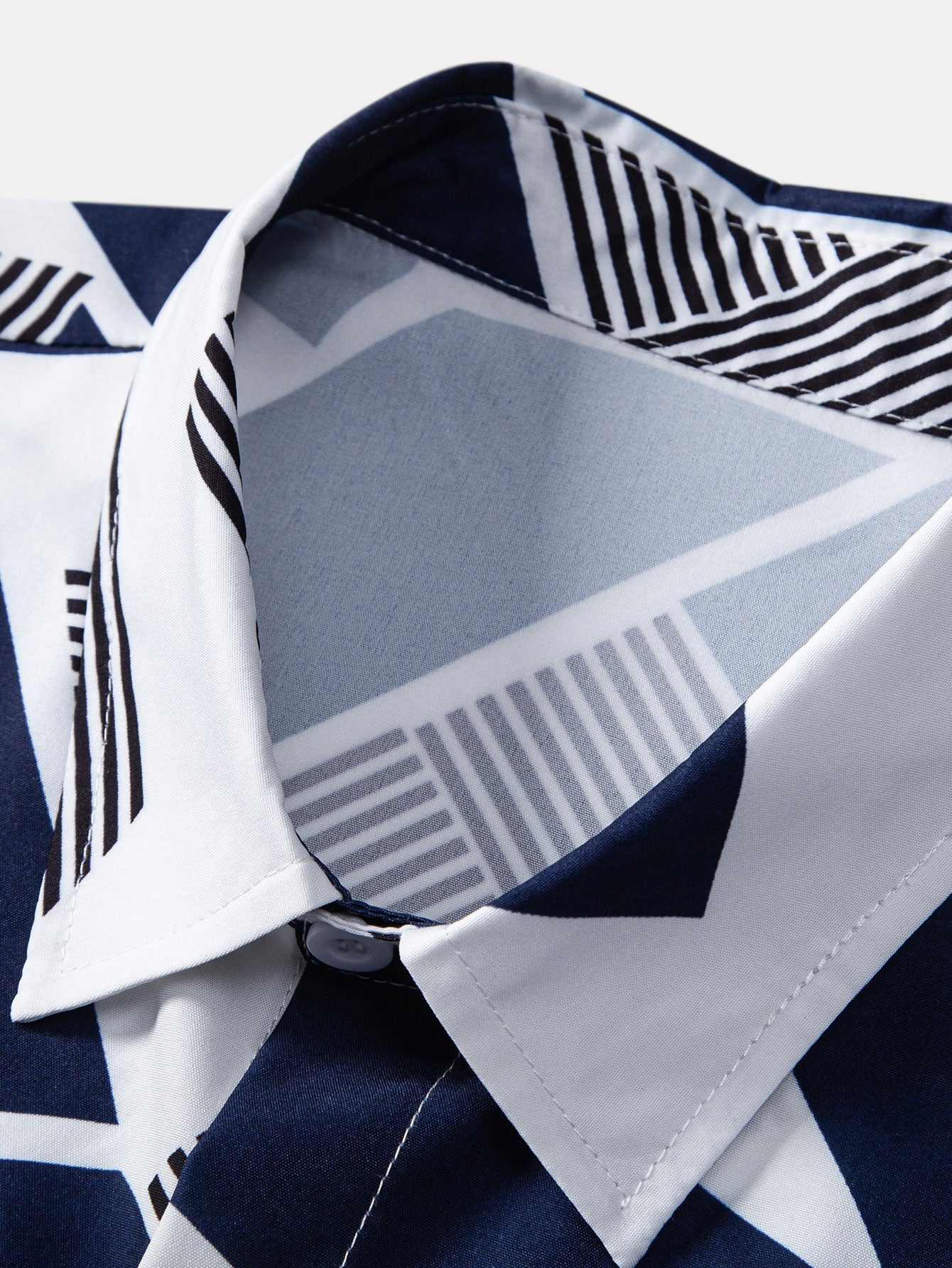 Atticus® | Color Block Geometry Print Button Up Shirt