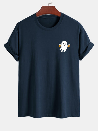Joaquim® | Regular Fit Beer Ghost Print Cotton T-Shirt