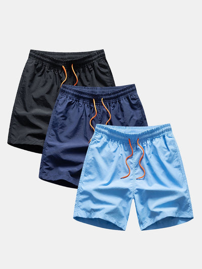 Adham® | 3 Pieces Man Mid Length Drawstring Swim Shorts