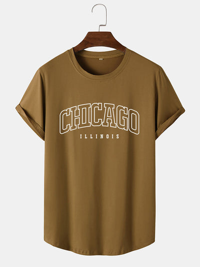 Abraham® | Chicago Print Arc Hem T-Shirt