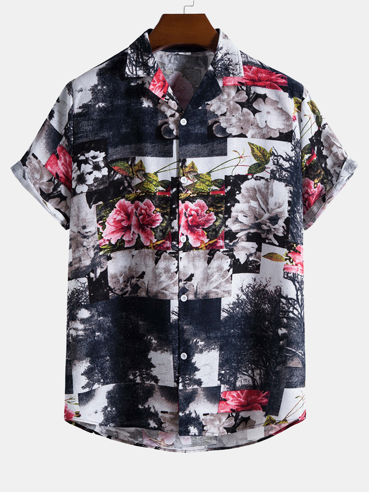 Arash® | Floral Landscape Print Shirt