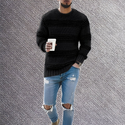 Duniel | Egon – Warm knitted sweater with stripes