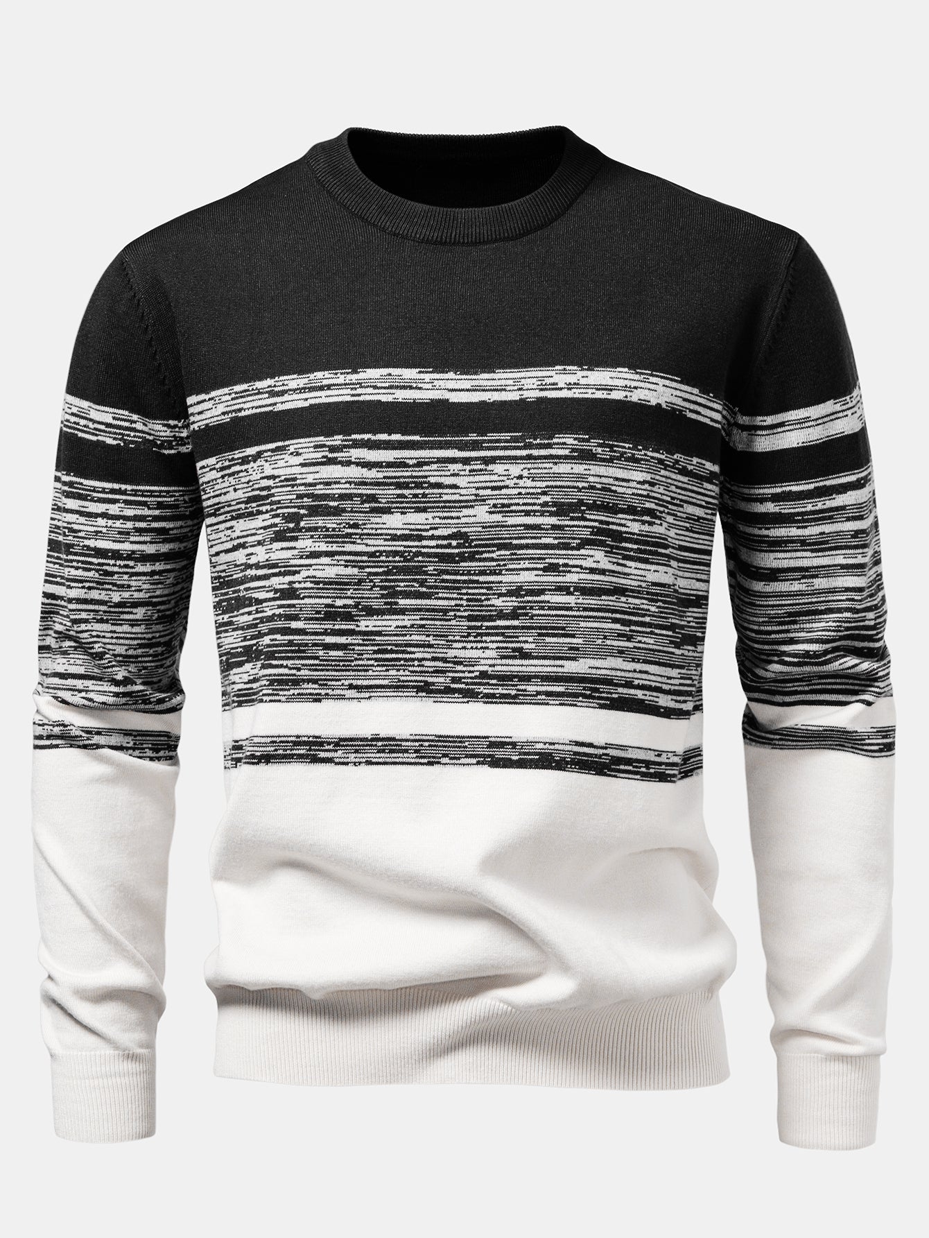 Aran® | Horizontal Stripe Pattern Crew Neck Sweater