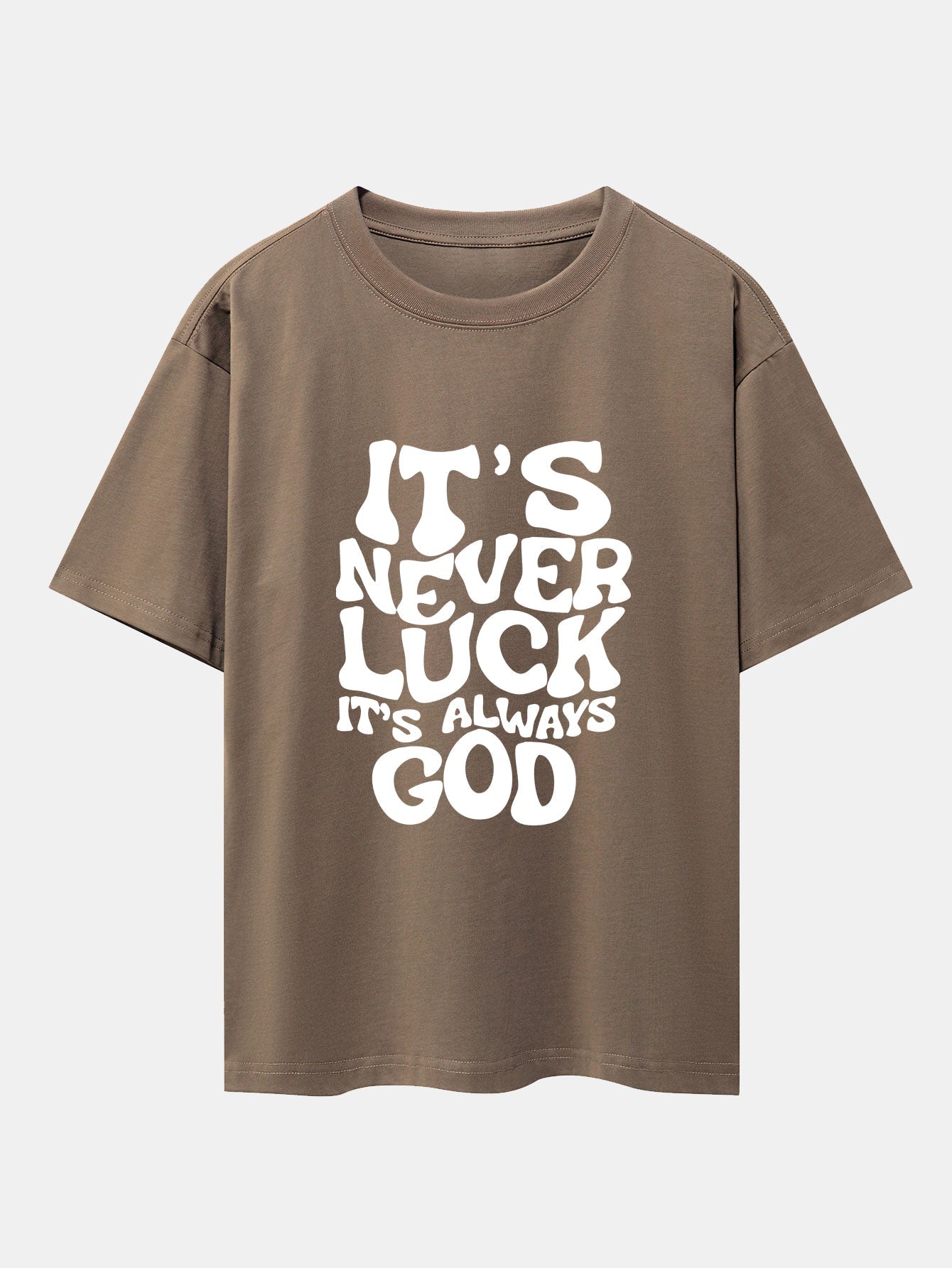 Dolores® | God Slogan Print Drop Shoulder Oversize T-Shirt
