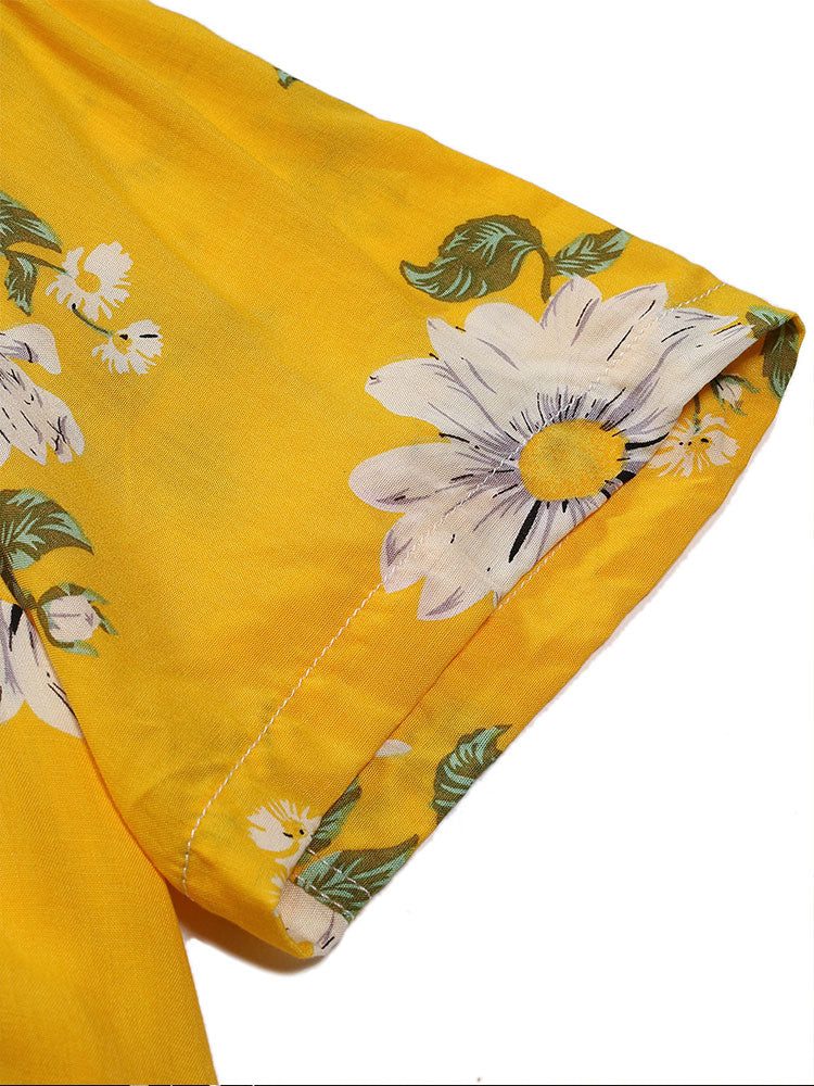 Arquipo® | Sunflower Print Revere Shirt
