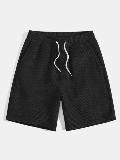 Buenaventura® | Trendy Bear Print Cotton T-Shirt & Drawstring Corduroy Shorts