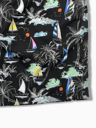 Bernardo® | Palm Tree Sailboat Print Swim Shorts